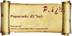Poparadu Ábel névjegykártya